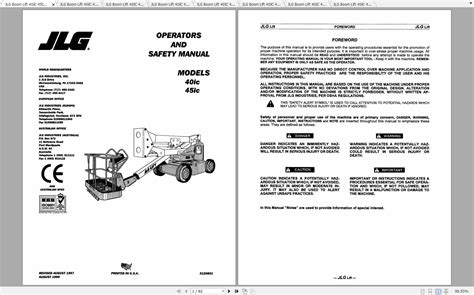 JLG Toucan V2039E Mast Lift Operators Service & Parts Manuals