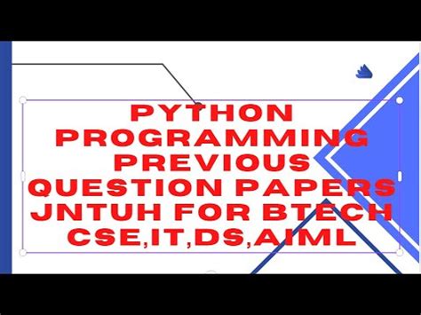jntuh python programming previous question papers