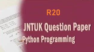jntuk python programming previous question papers