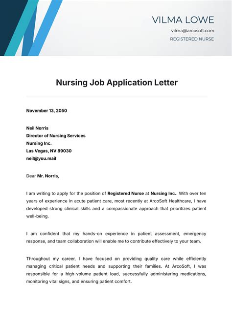 Job Application Template Nursing