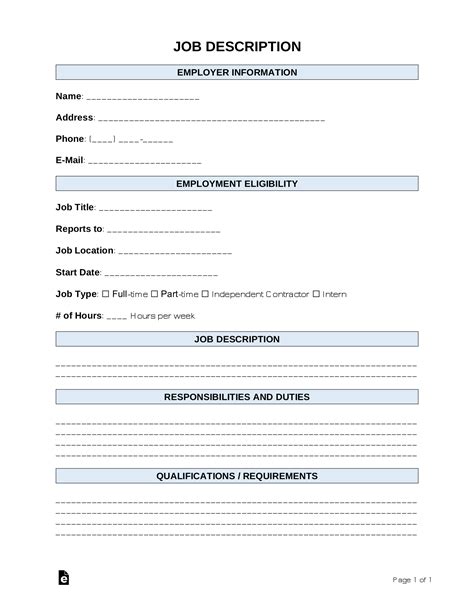 job description template pdf