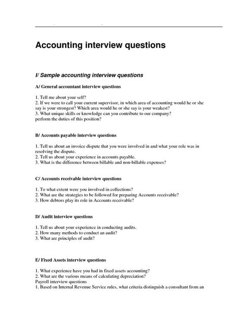 job interview questions and answers for accountant