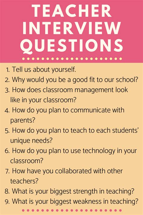 job interview questions and answers for teacher applicant
