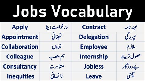 job meaning in urdu