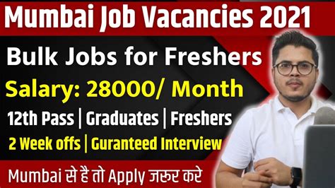 job openings for freshers in mumbai