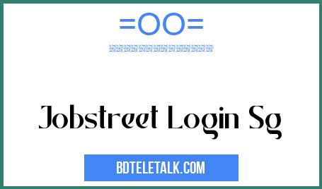 jobstreet singapore login