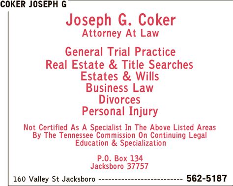 joe coker attorney jacksboro tn