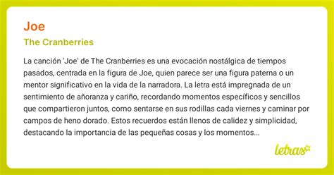 Joe Cranberries Meaning