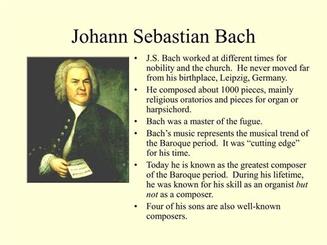 johann sebastian bach biography summary