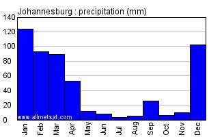 johannesburg average annual rainfall