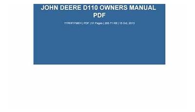 John Deere D155 Manual