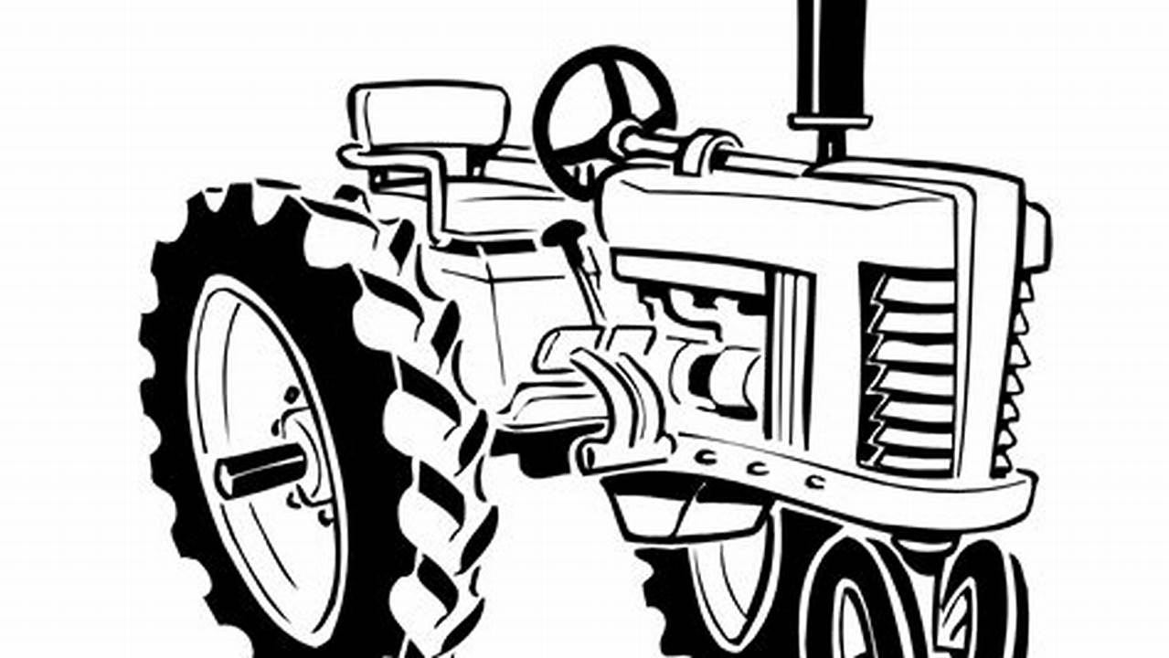 Uncover the Power of Black and White: John Deere Tractor Clipart Unveiled