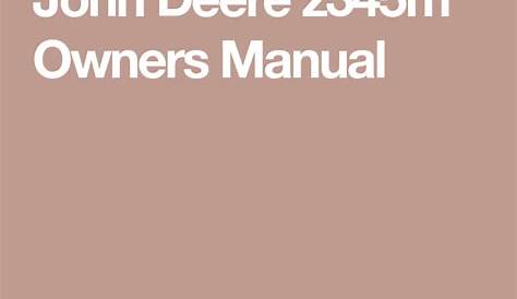 John Deere Z345M Owners Manual