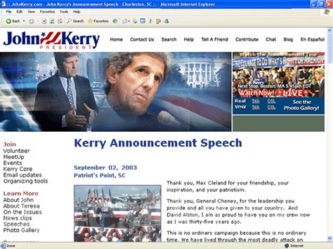 john kerry 2004 website