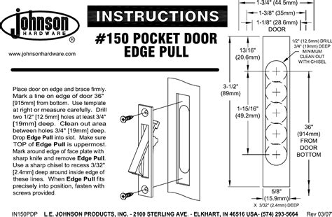 johnson pocket door install instructions