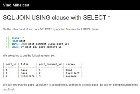 Join Tables Using Where Clause