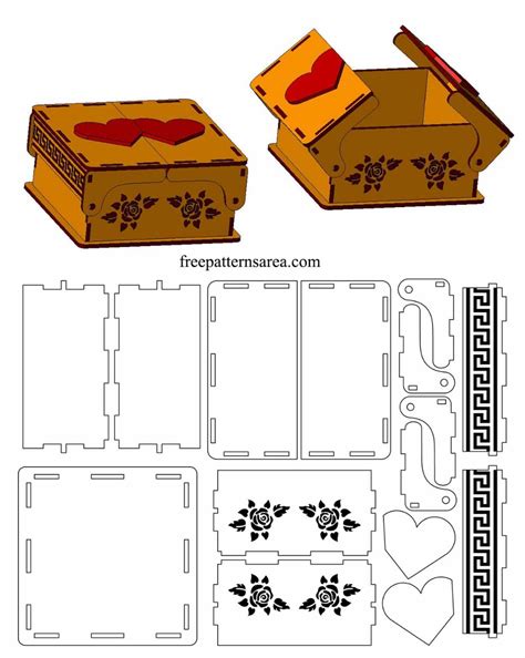 Download joined-hearts-rectangular-box-template SVG