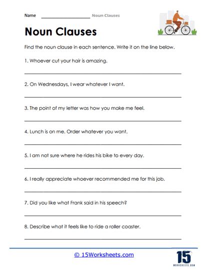 joining with noun clause exercises with answers pdf