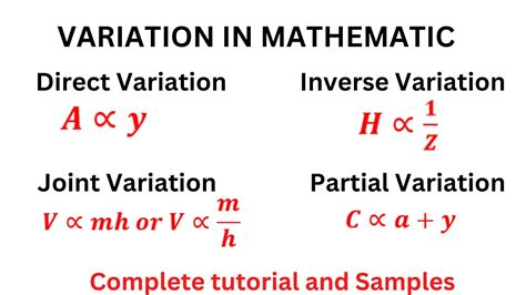 joint and partial variation in mathematics