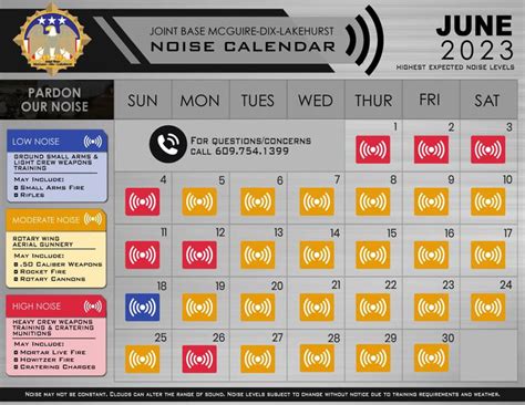 Pardon Our Noise JBMDL Releases January Noise Calendar Bordentown