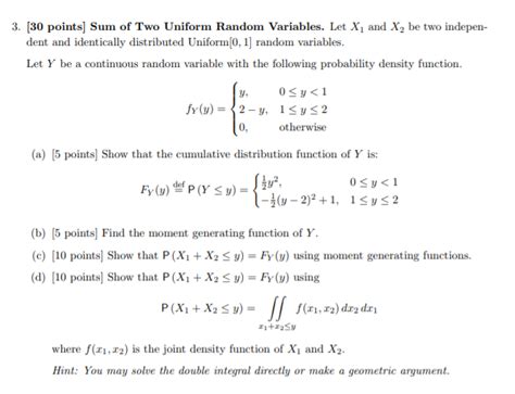 joint density function of two uniform random variables