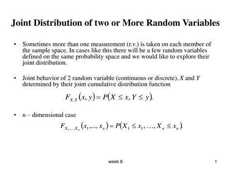 joint distribution function of two random variables