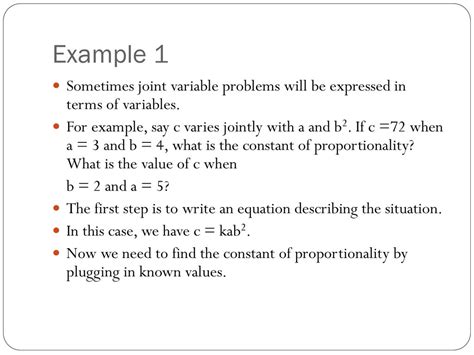 joint variation real life examples with solutions