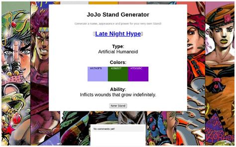 Jojo Stands Name Generator