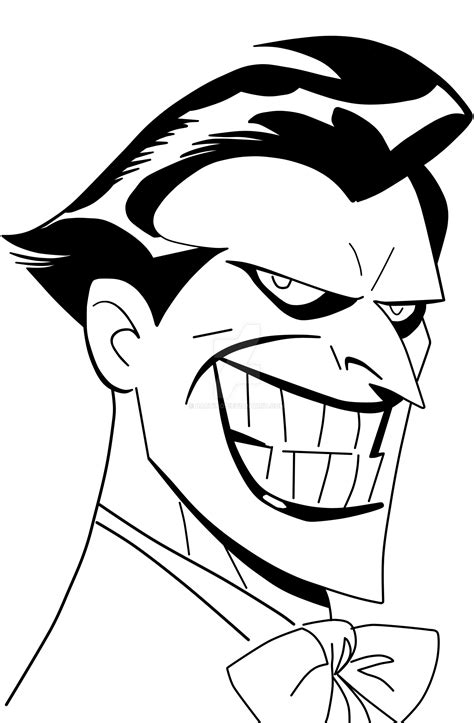 joker cartoon black and white