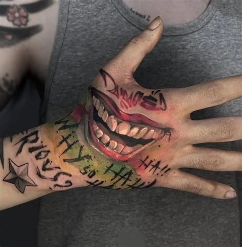 joker skull hand tattoos meaning
