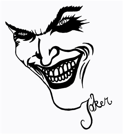 joker smile tattoo stencil