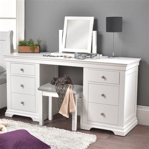 Jolie White Dressing Table With Stool