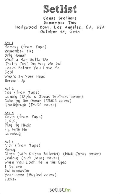 jonas brothers setlist fm