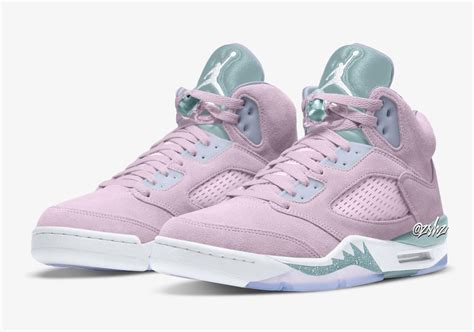 jordan retro 5 pink and white