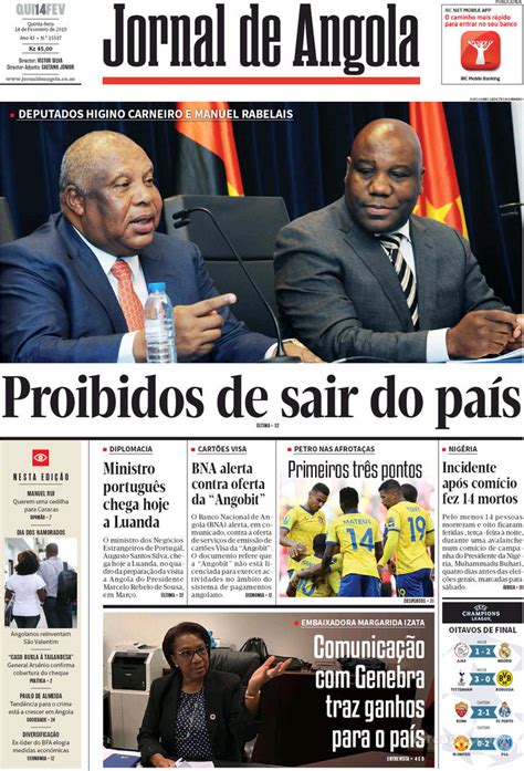 jornais angolanos hoje angop
