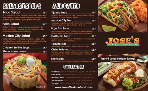Jose Joe's Menu