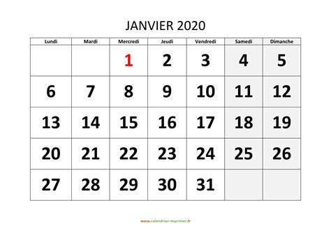 jour 1er janvier 2020