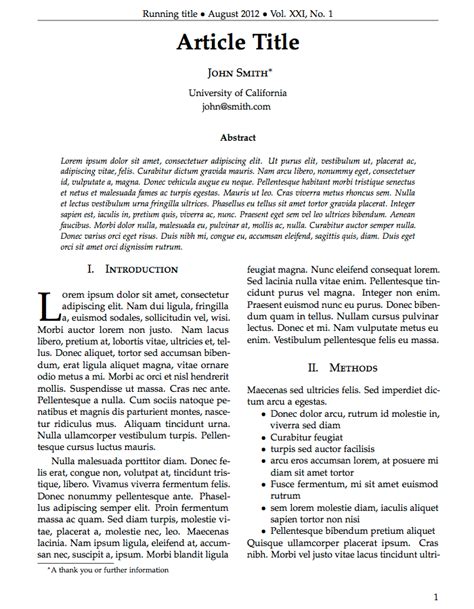 journal article layout example