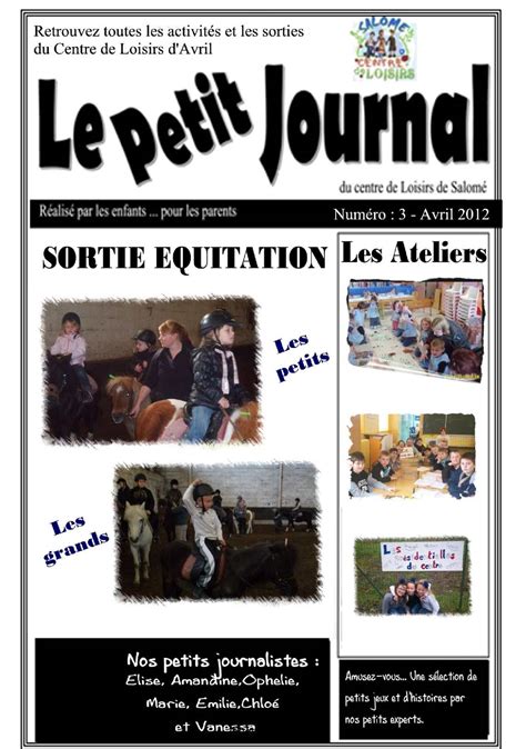 journal centre de loisirs