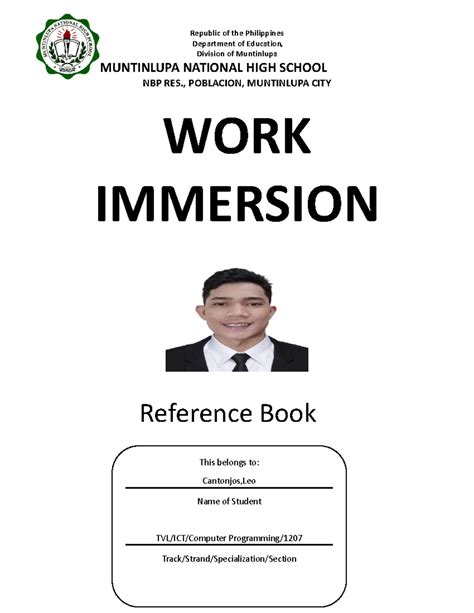 Journal Examples About Work Immersion