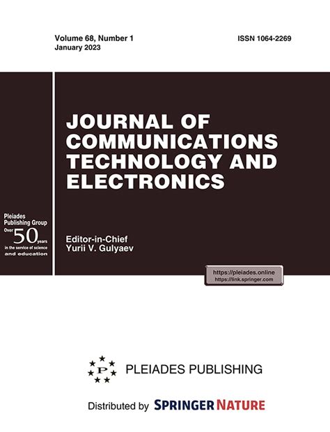 News Journal Of Communications Technology And Electronics References