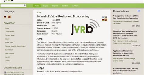 Journal Of Virtual Reality And Broadcasting