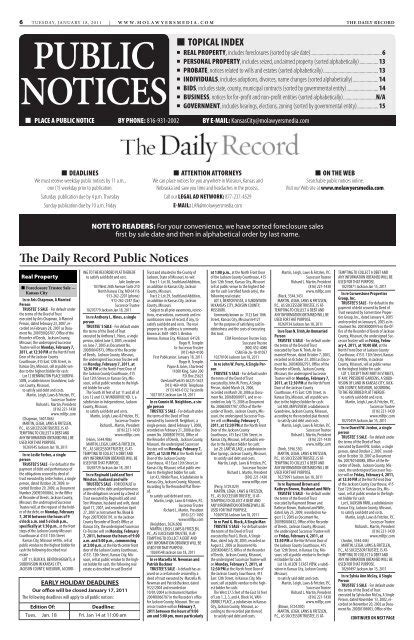 Journal Record Public Notices