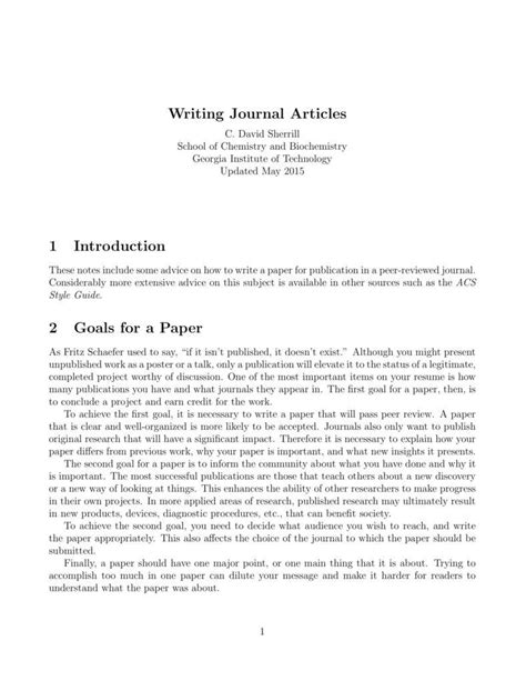 journal writing format example pdf