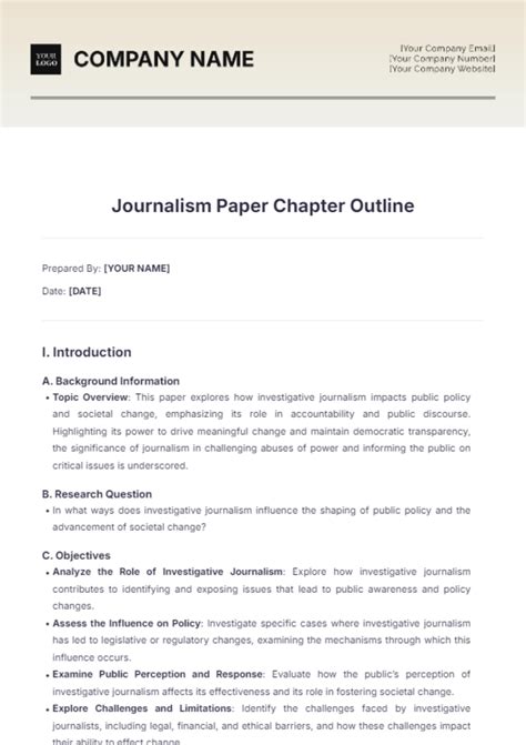 Journalism Printable Paper