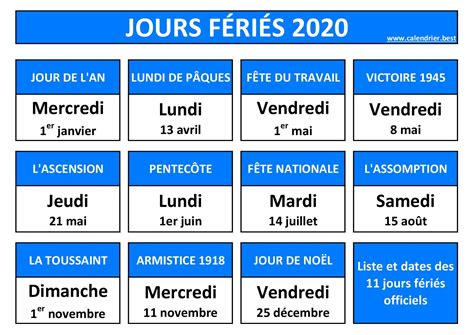 jours fériés de juin