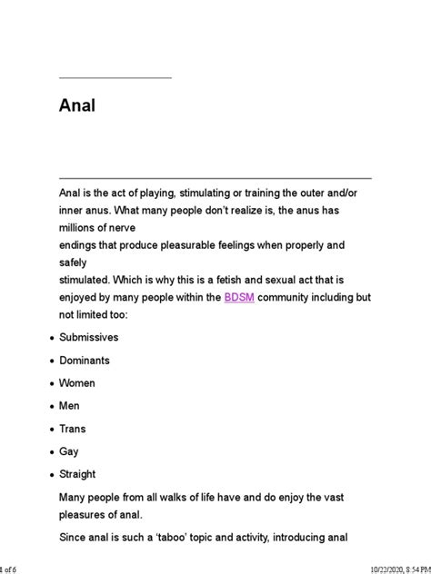 joys of anal