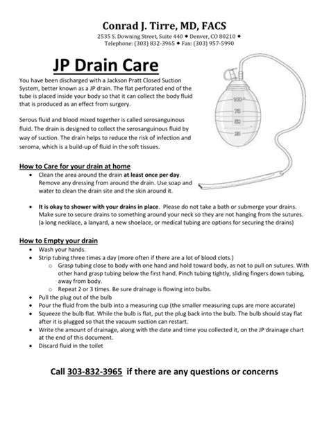 Jp Drain Patient Instructions