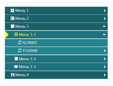 Jquery Accordion Menu With Submenu Example
