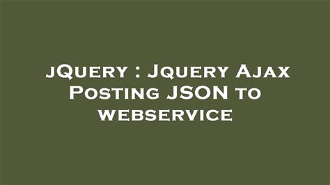 jquery ajax json post